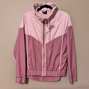 Nike Sportswear Hooded Wind Runner Jacket 2 Tone Matte Purple Plum Womens Medium